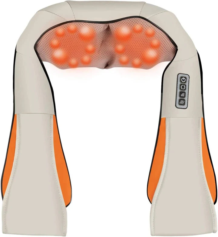Massaggiatore Cervicale e Schiena Shiatsu con Riscaldamento - Relax e Benessere Muscolare (Colore Casual)