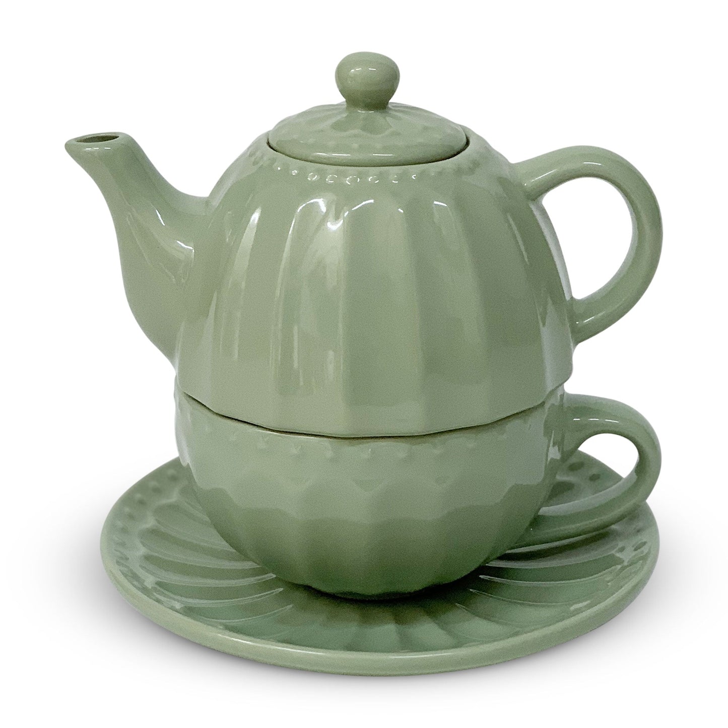 Teiera tazza e piattino in porcellana Nuvole di Stoffa Sunday stile retrò 6201