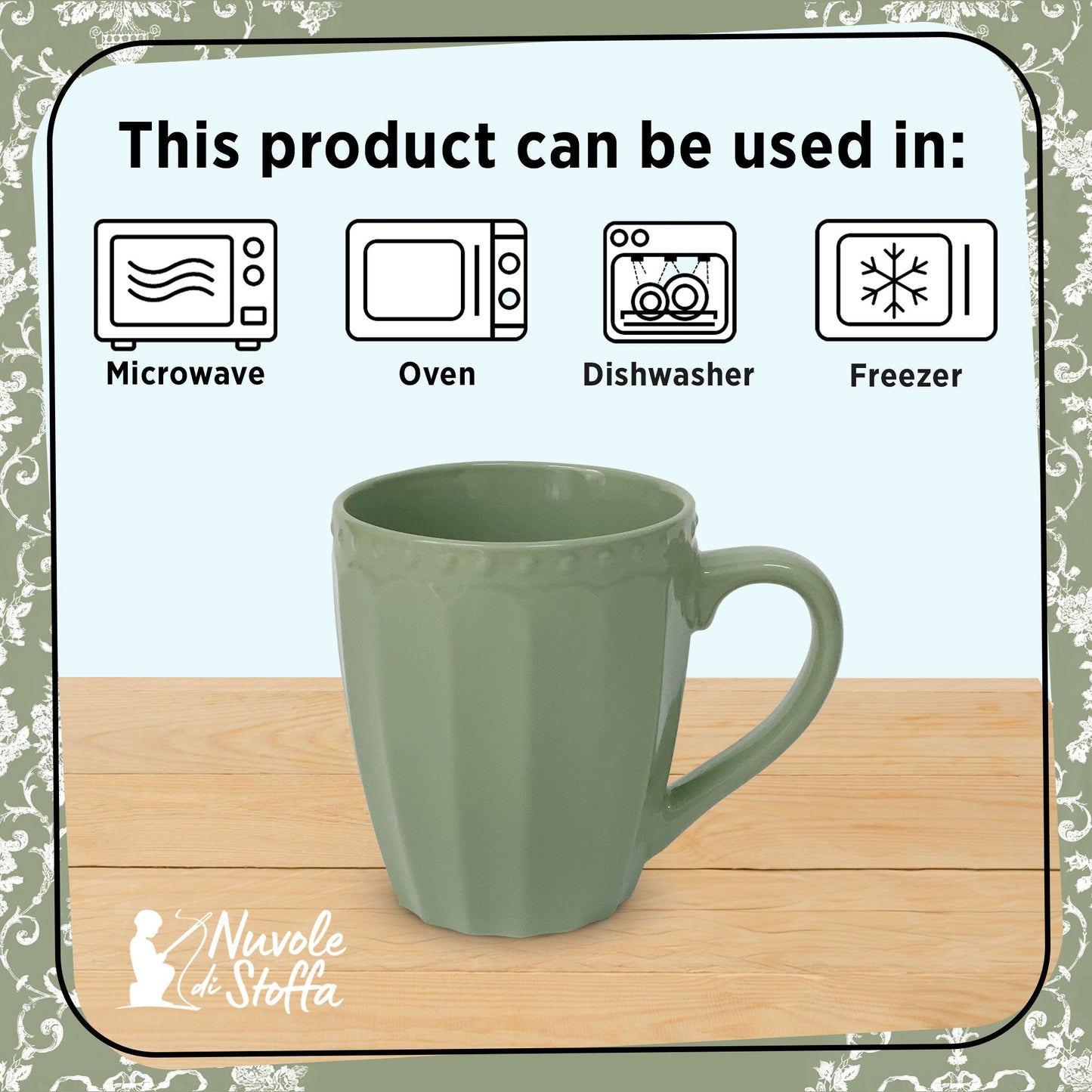 Tazza con manico Mug Retrò in porcellana Nuvole di Stoffa Sunday 340ml 6202