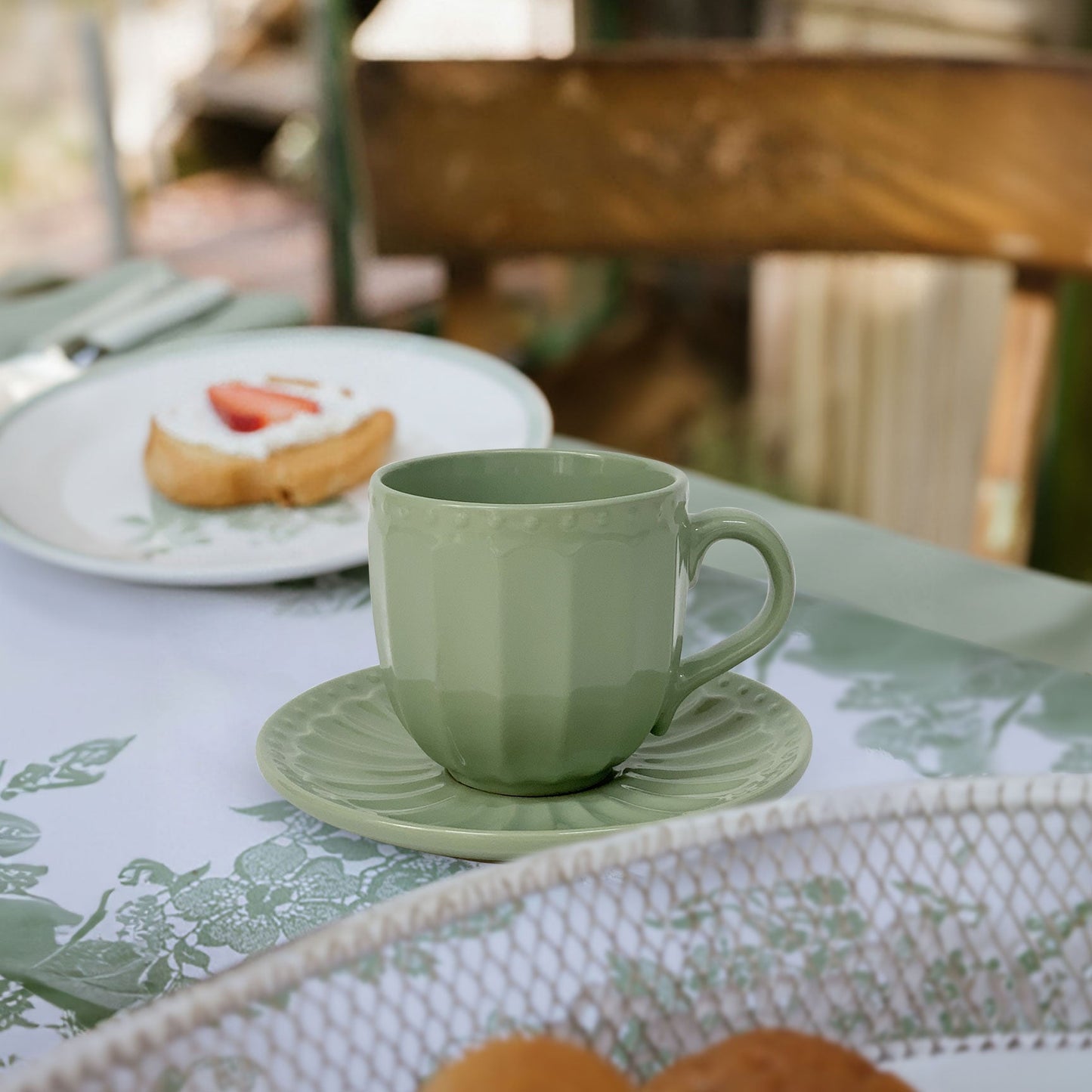 Tazza con piattino Mug Retrò in porcellana Nuvole di Stoffa Sunday 310ml 6203