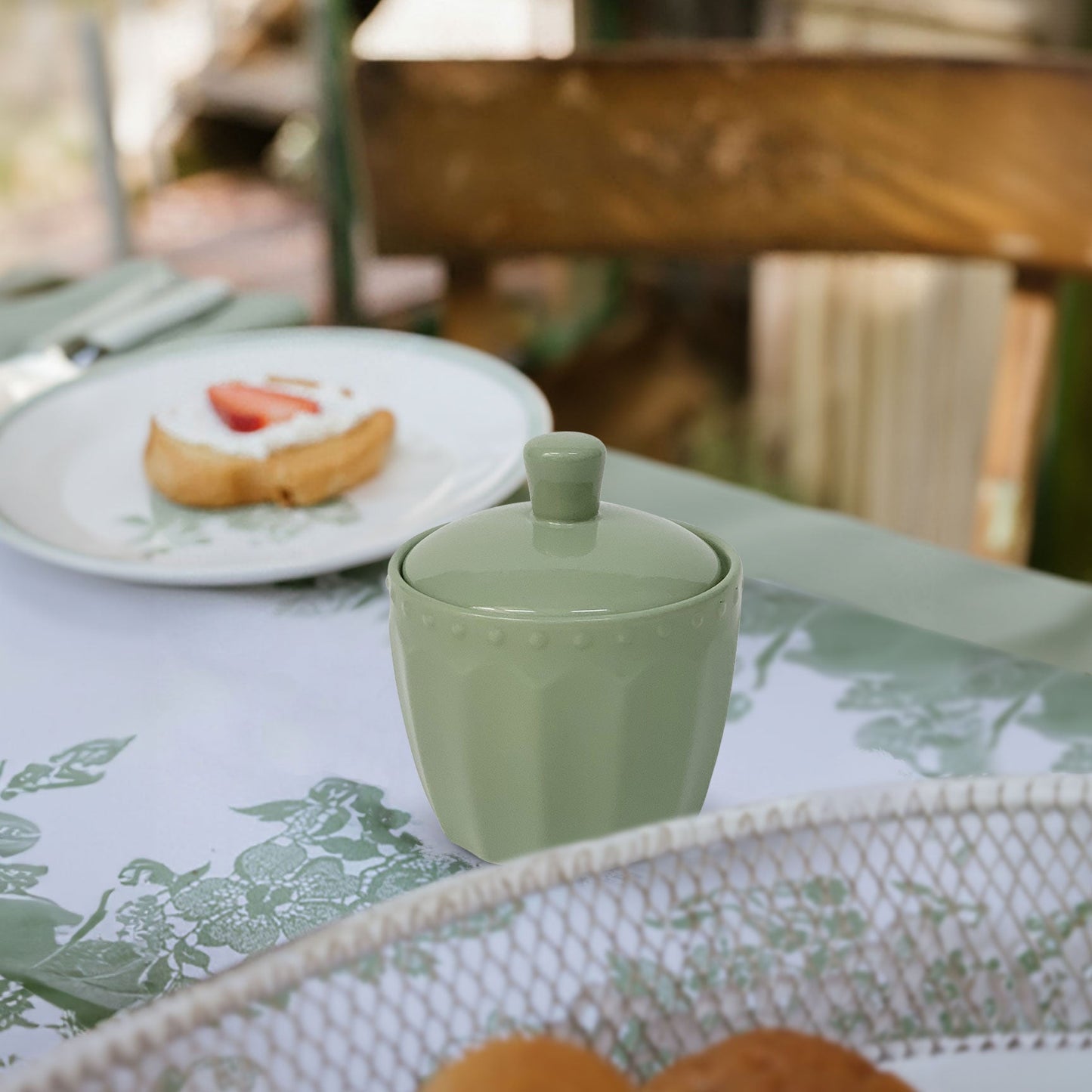 Zuccheriera in porcellana Nuvole di Stoffa Sunday Shabby Chic retrò rotonda 6204