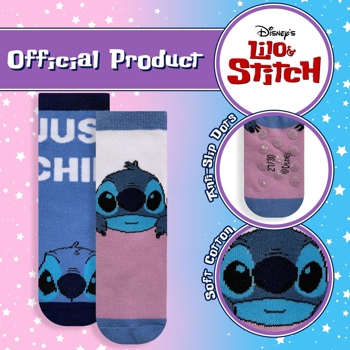 Calzini antiscivolo bambina Disney Lilo e Stitch in spugna cotone invernale 6220