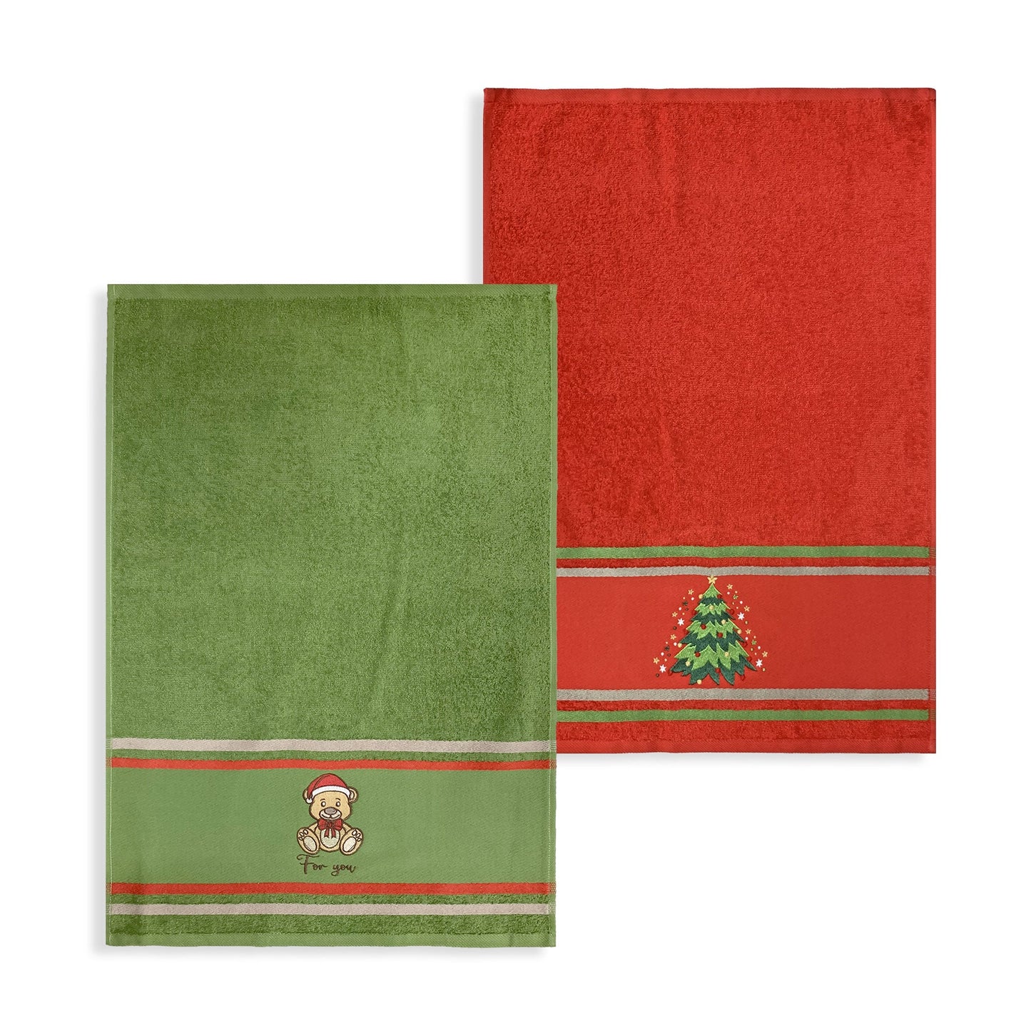 Set Strofinacci Natalizi Maestri Cotonieri Canovacci spugna 2 Pezzi Natale 6237