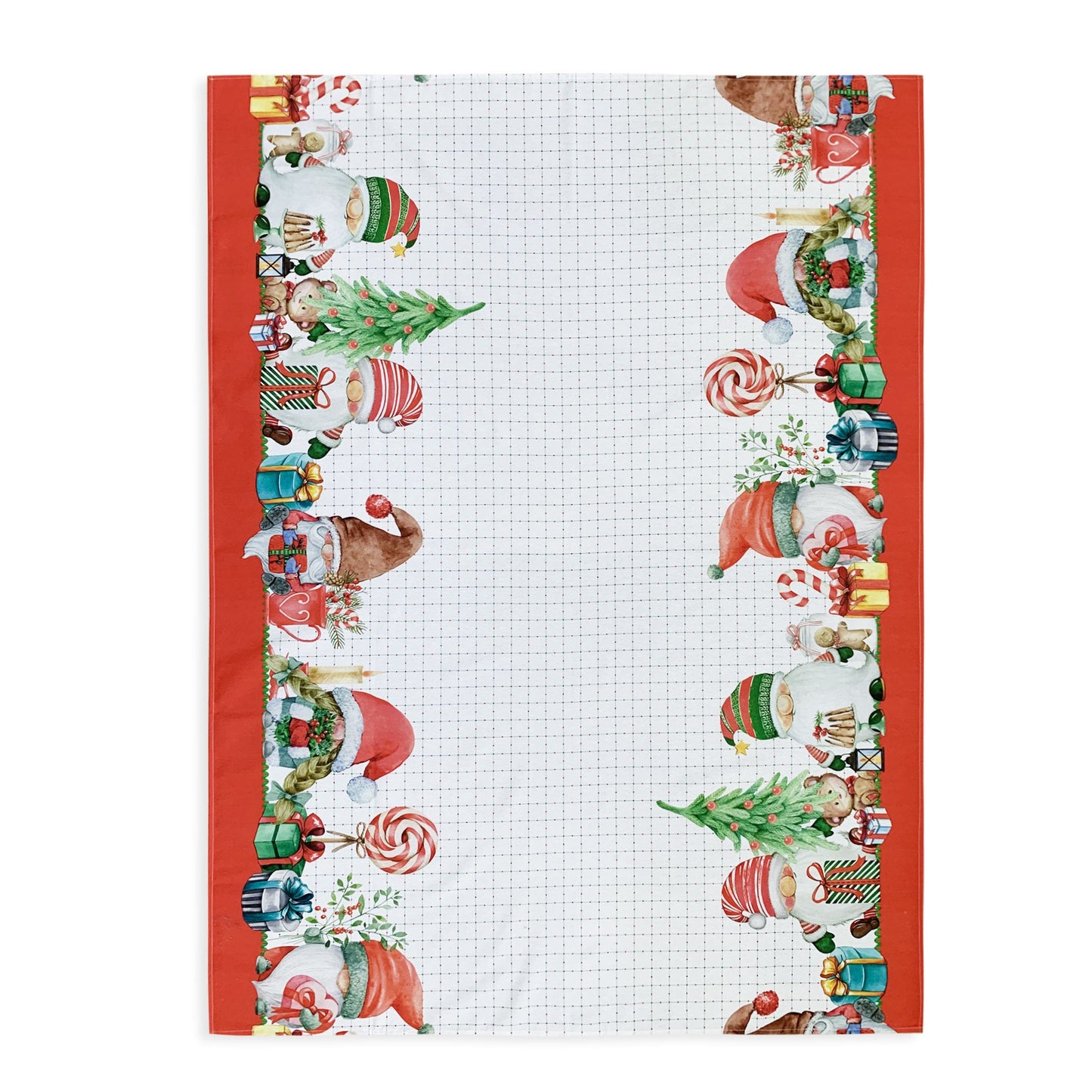 Tovaglia Natalizia 12 posti Gnomi di Natale in cotone Maestri Cotonieri 6244