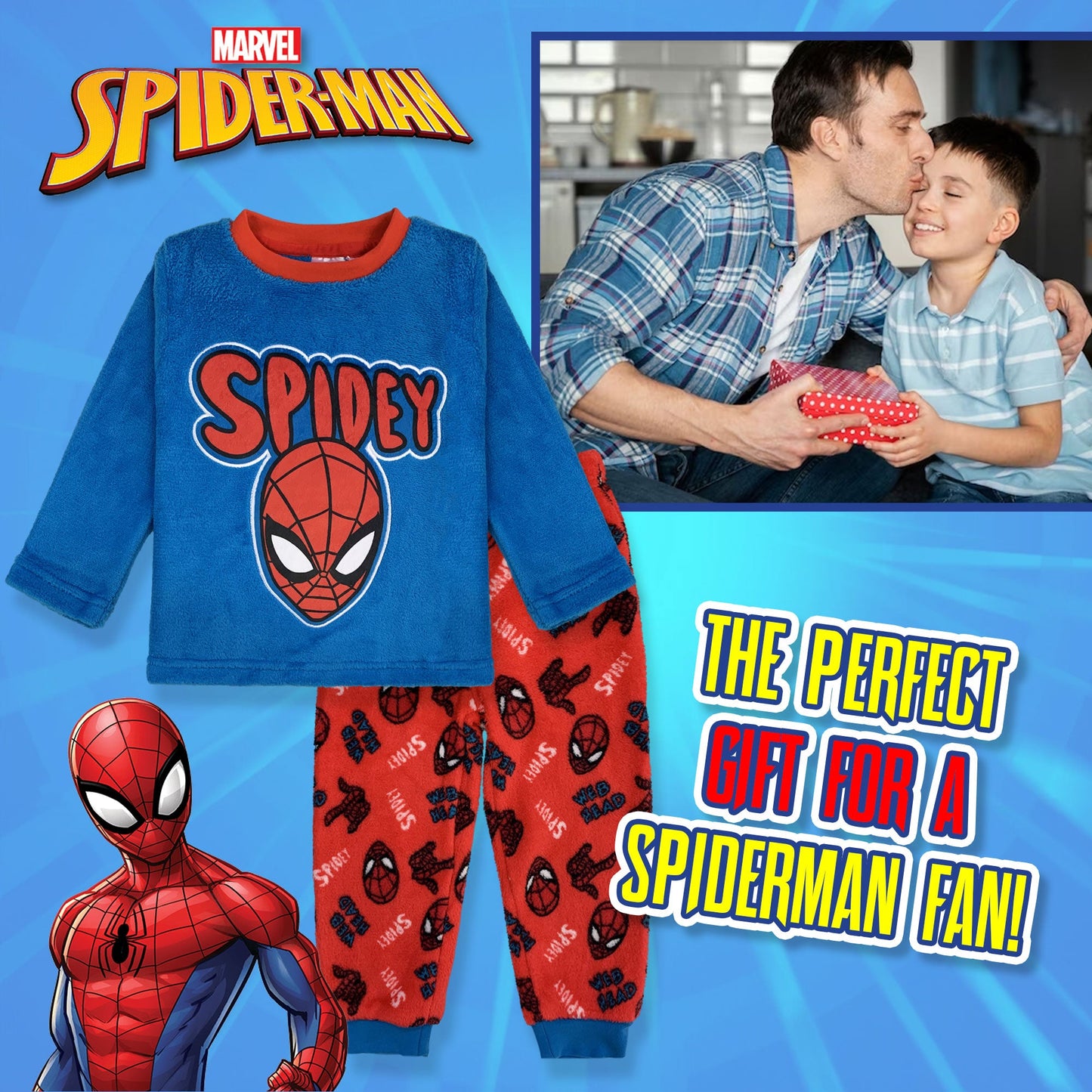 Pigiama per bambino Marvel Spiderman in pile invernale 6266
