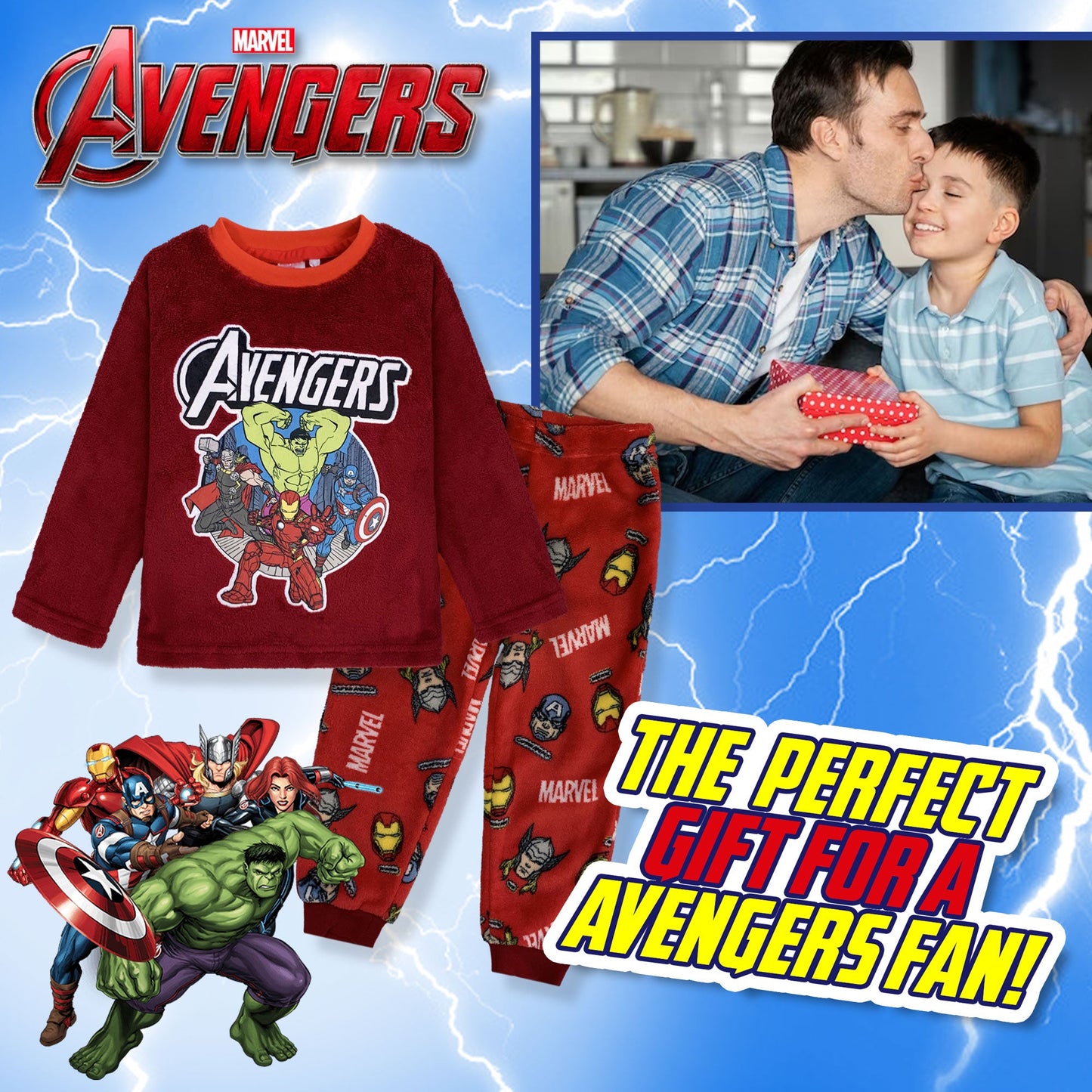 Pigiama per bambino Marvel Avengers in pile invernale 6267