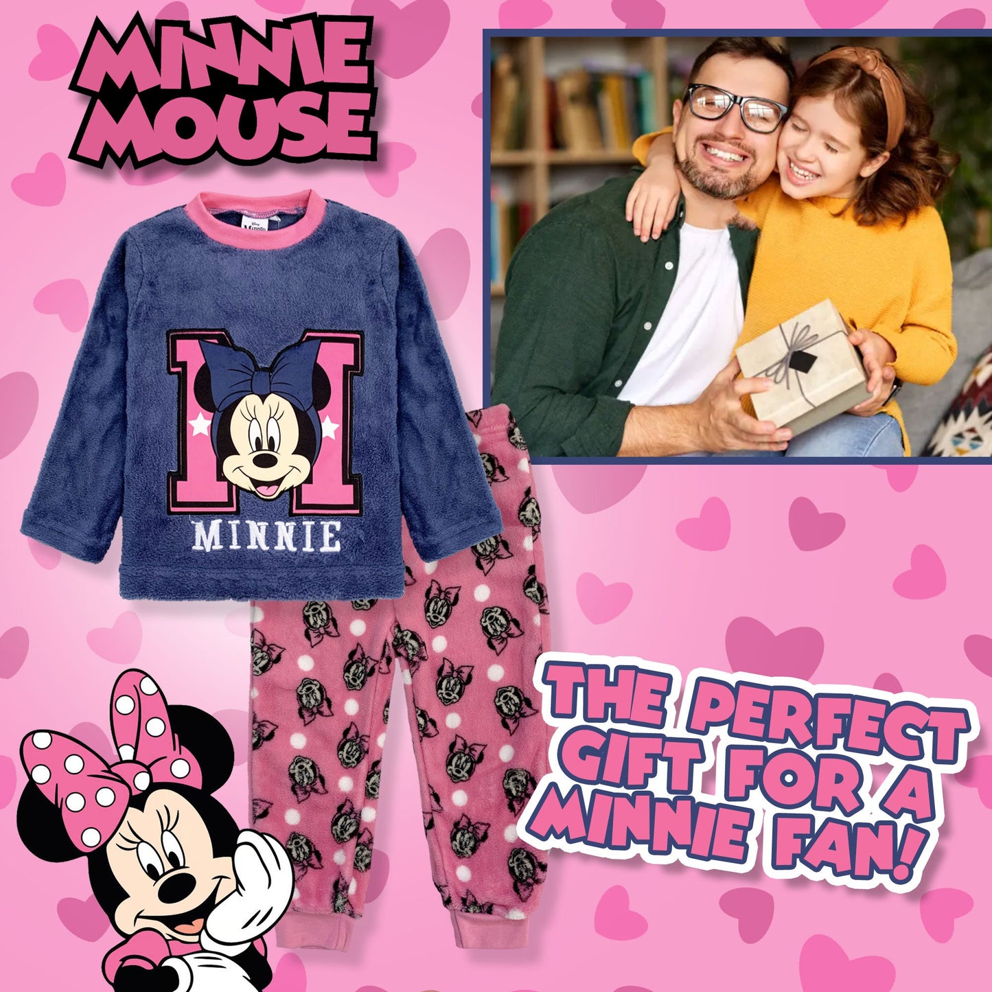 Pigiama per bambina Disney Minnie Mouse in pile invernale 6268