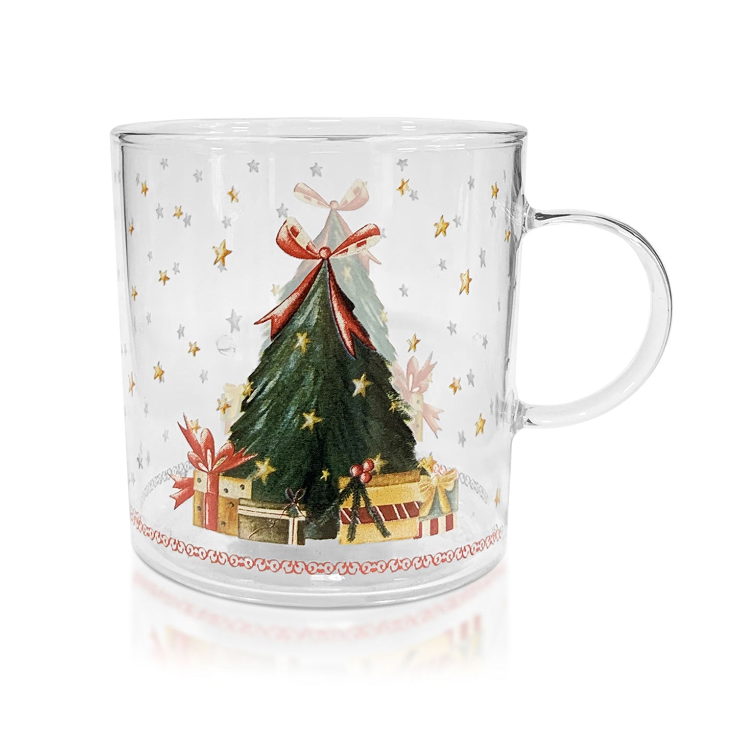Tazze natalizie Nuvole di Stoffa in vetro Tazza Albero Natale Carol 350ml 6278
