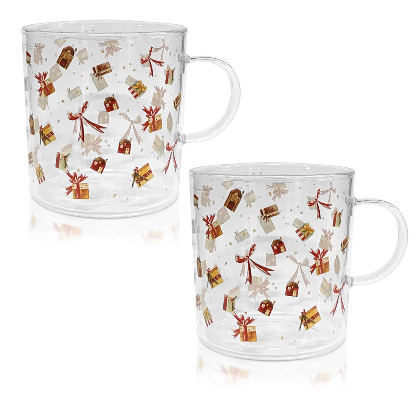 Tazze natalizie Nuvole di Stoffa in vetro Tazza Decori Natale Carol 350ml 6279