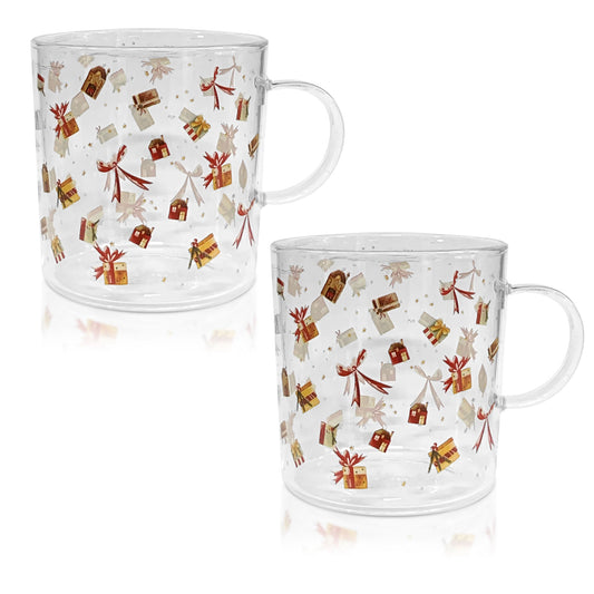 Tazze natalizie Nuvole di Stoffa in vetro Tazza Decori Natale Carol 350ml 6279