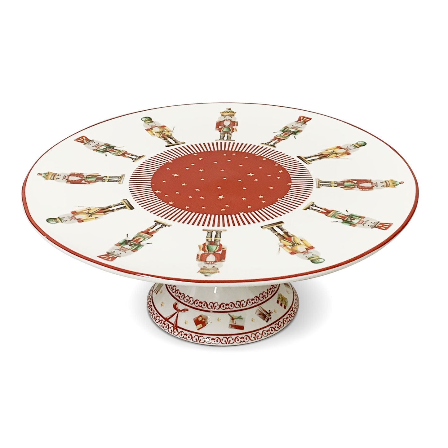 Alzatina natalizia Nuvole di Stoffa in porcellana Schiaccianoci Carol 6281