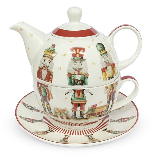 Teiera tazza e piattino natalizia Nuvole di Stoffa Schiaccianoci Carol 6287