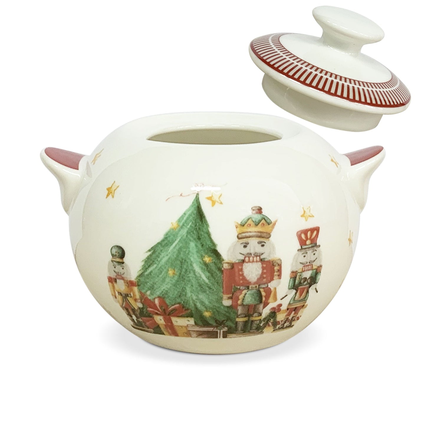 Zuccheriera natalizia in porcellana Nuvole di Stoffa Schiaccianoci Carol 6289