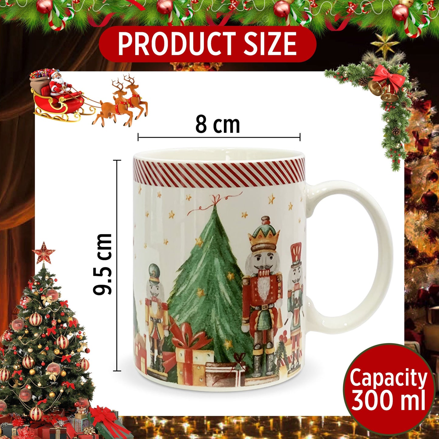 Tazza natalizia con manico porcellana Nuvole di Stoffa Albero Natale Carol 6295