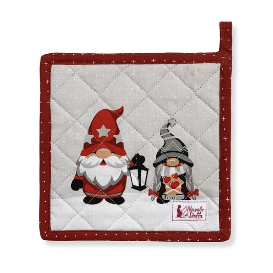 Presina da forno natalizia Nuvole di Stoffa in cotone decoro Natale Klaus 6316