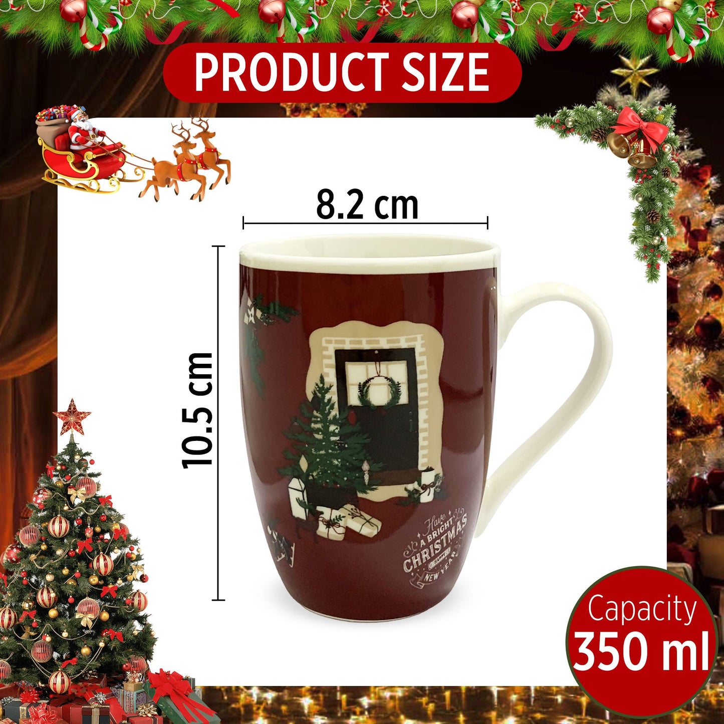Tazza natalizia Nuvole di Stoffa Mug in ceramica Holly Decoro Natale 350ml 6330