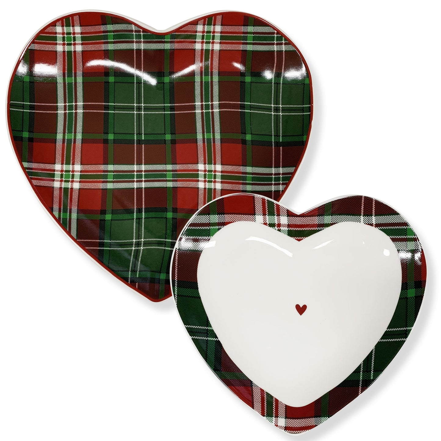 Set Vassoi piatti natalizi a cuore in porcellana Nuvole di Stoffa Queen 6345