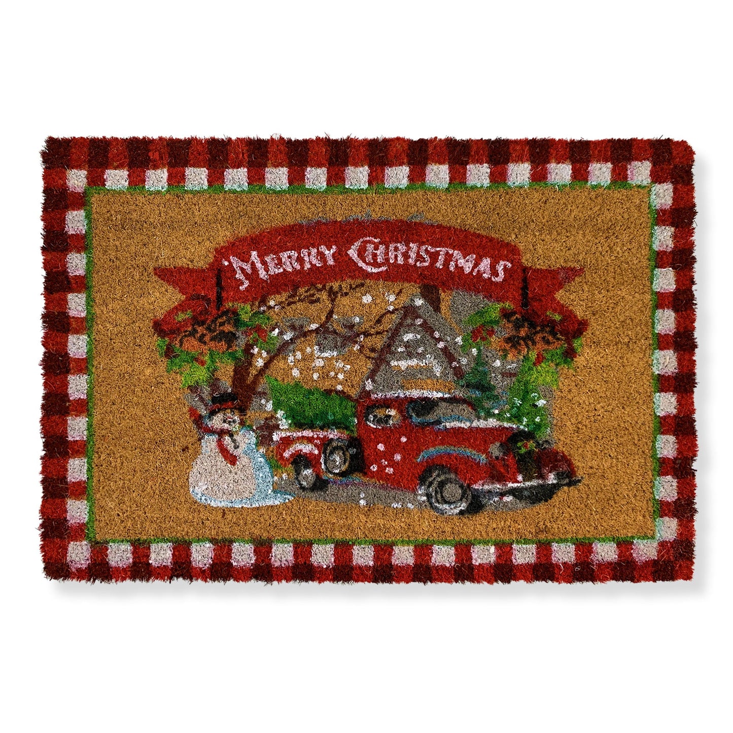 Tappeto zerbino rettangolare natalizio Preziosa Home in cocco antiscivolo 6350