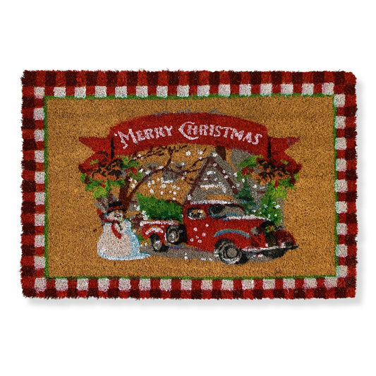 Tappeto zerbino rettangolare natalizio Preziosa Home in cocco antiscivolo 6350