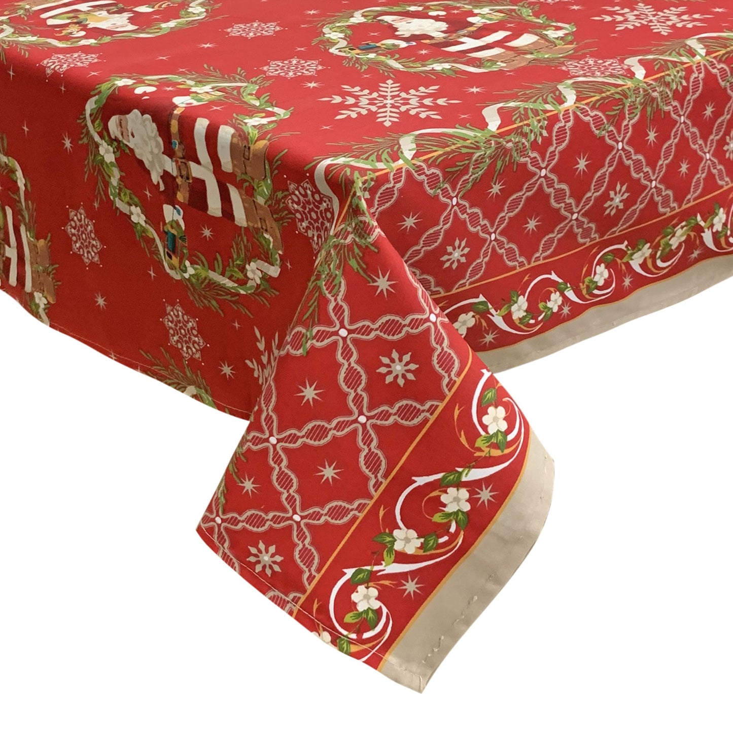 Tovaglia Natalizia in rasatello stampata Preziosa Home 24 posti Natale 6385