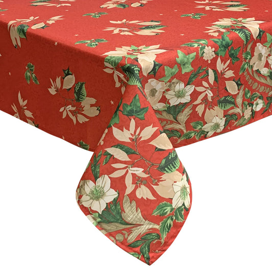Tovaglia Natalizia stampata no stiro Sommaruga 6 posti Tavola Natale 6388