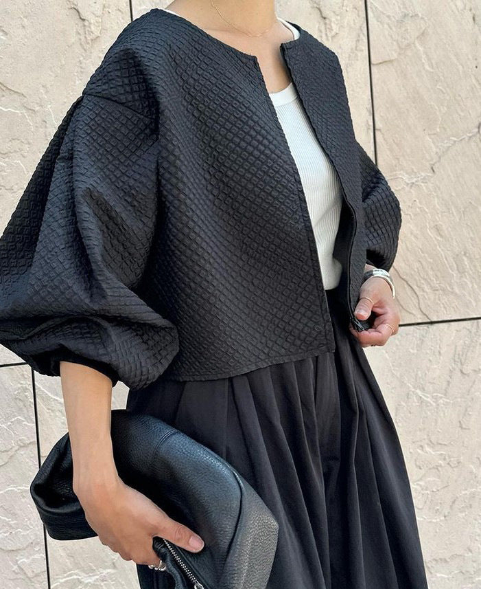 Women's Loose O-neck Short Coat