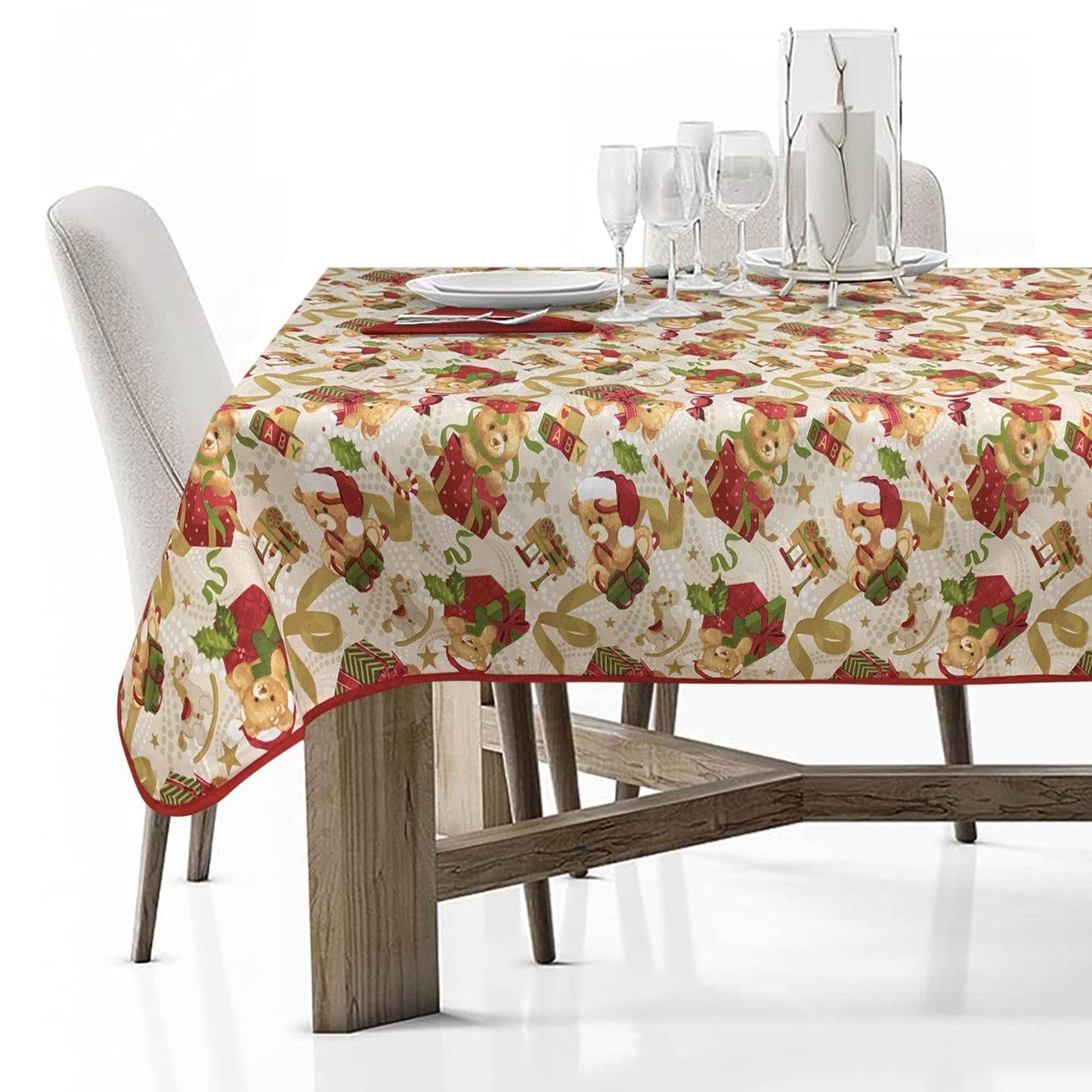 Tovaglia Natalizia servizio da tavola + tovaglioli Preziosa Home 18 posti 6410