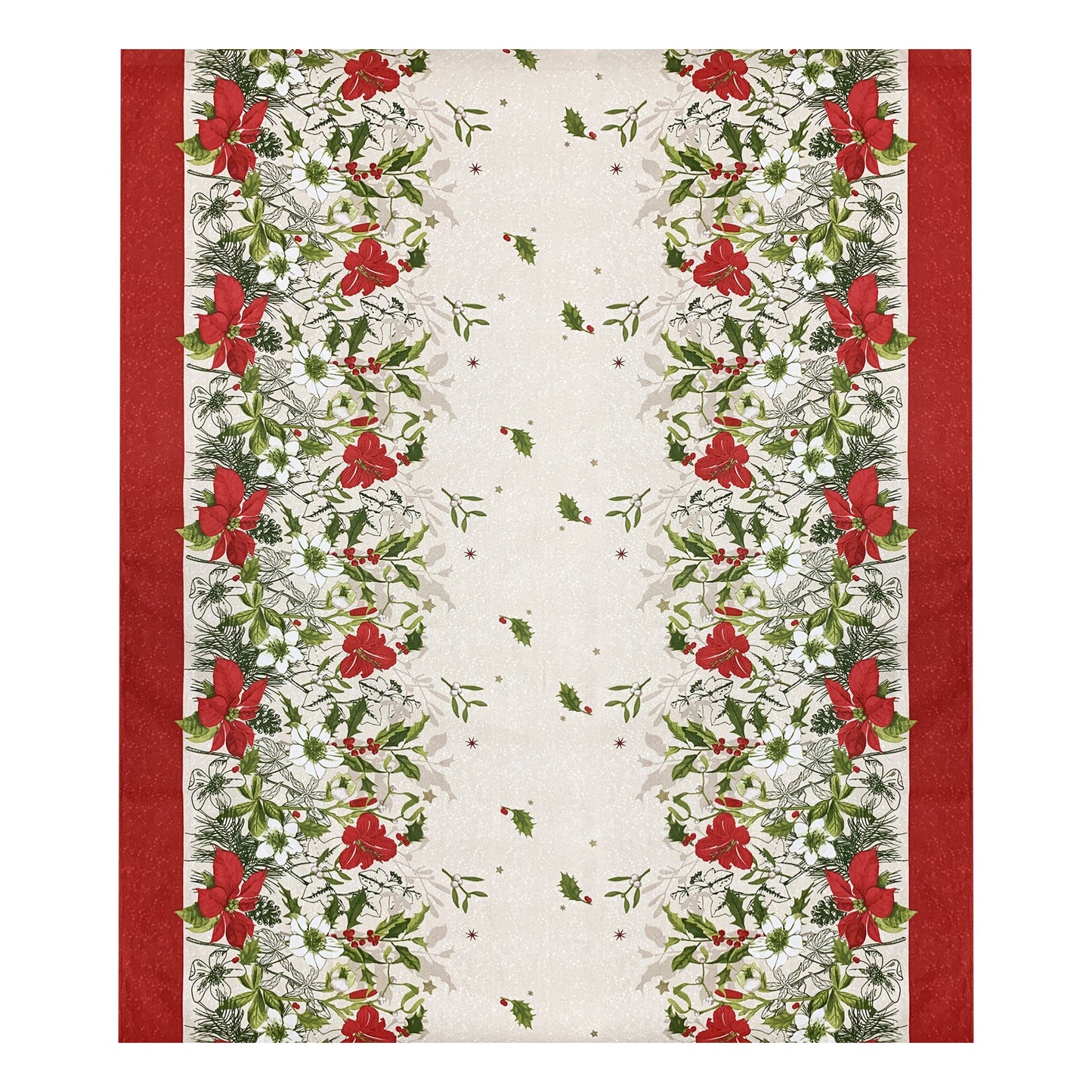 Tovaglia Natalizia panama stampata Preziosa Home 6 posti Natale Abete 6436