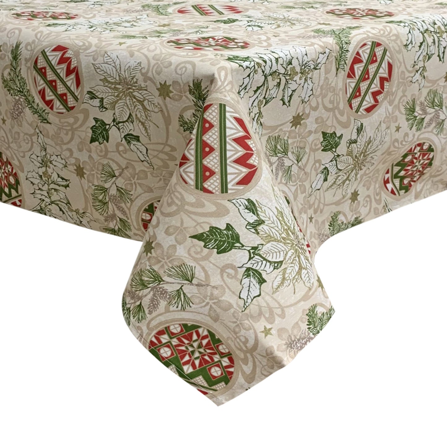 Tovaglia Natalizia panama stampata Preziosa Home 6 posti Natale Abete 6437