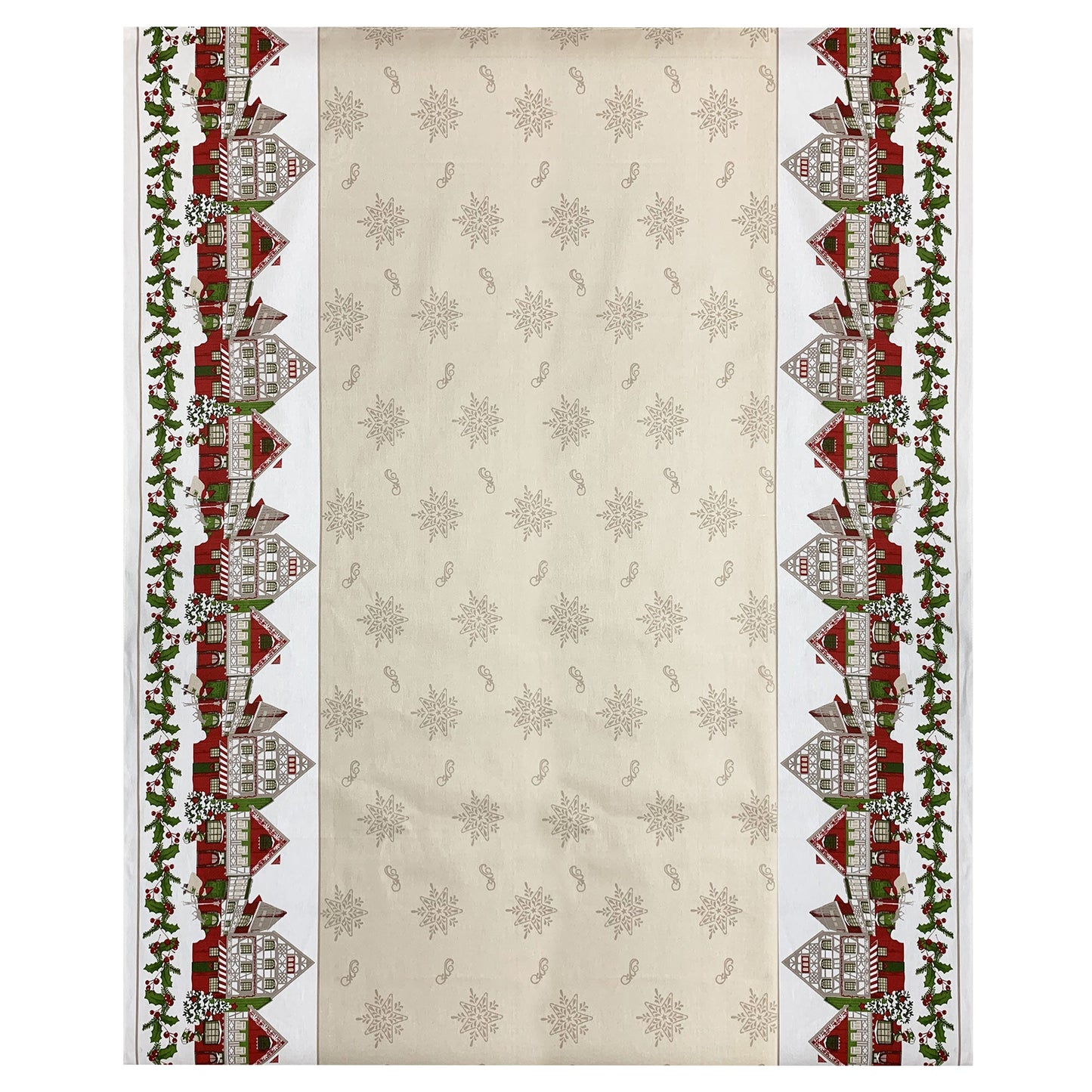 Tovaglia Natalizia panama stampata Preziosa Home 12 posti Natale Abete 6442