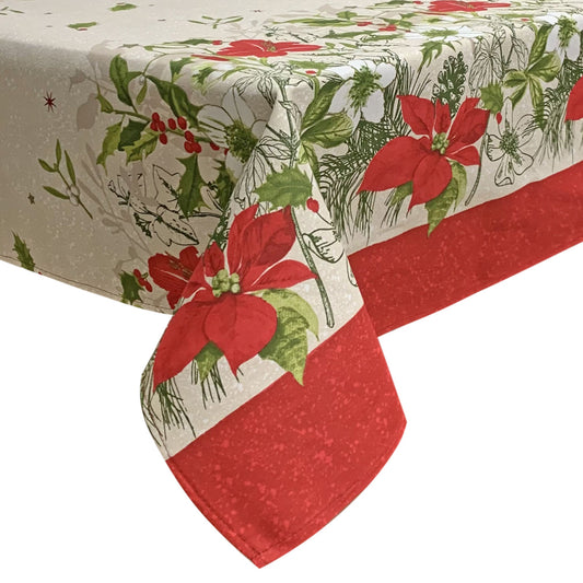 Tovaglia Natalizia panama stampata Preziosa Home 24 posti Natale Abete 6453