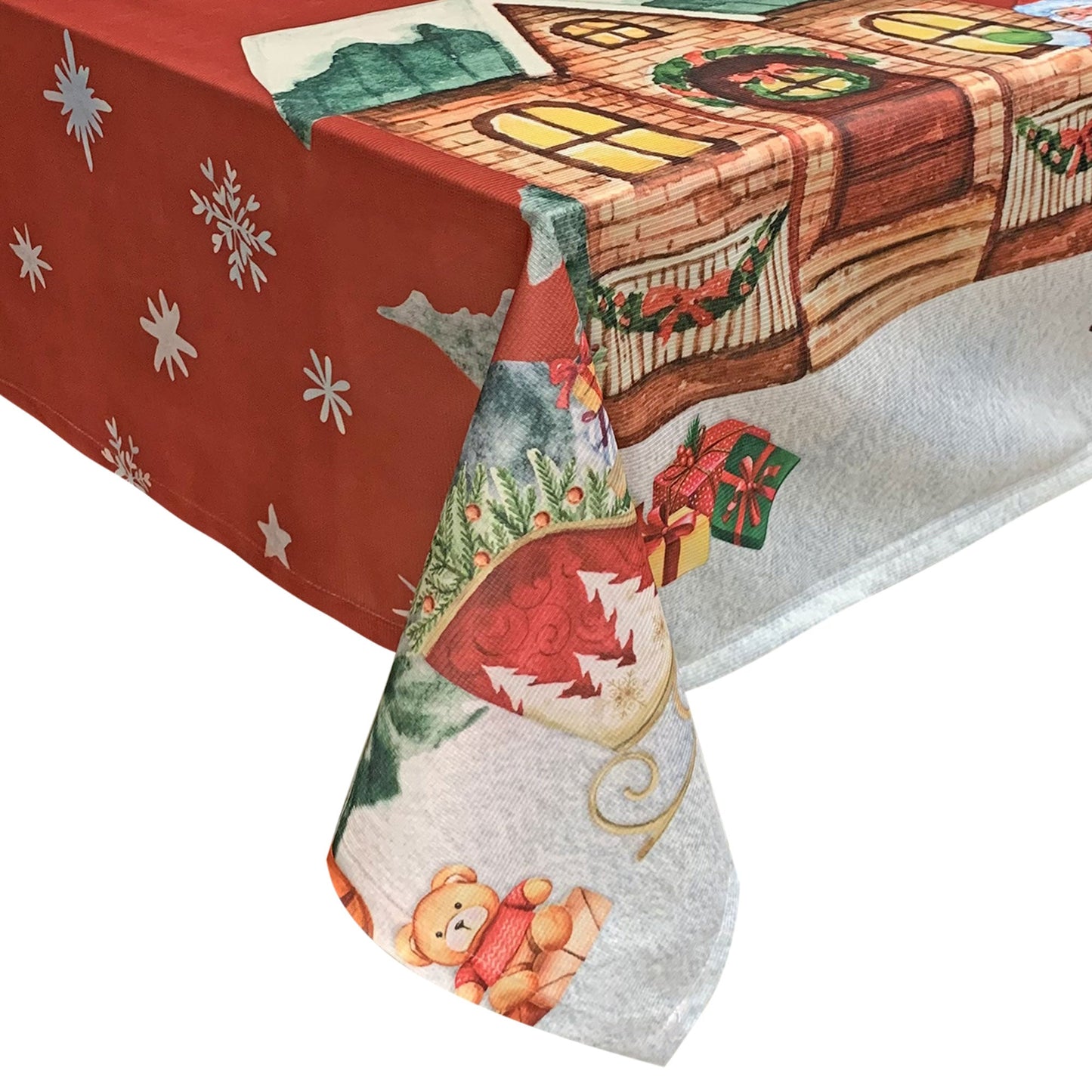 Tovaglia Natalizia antimacchia Antica Tessitura Italiana 24 posti Natale 6467