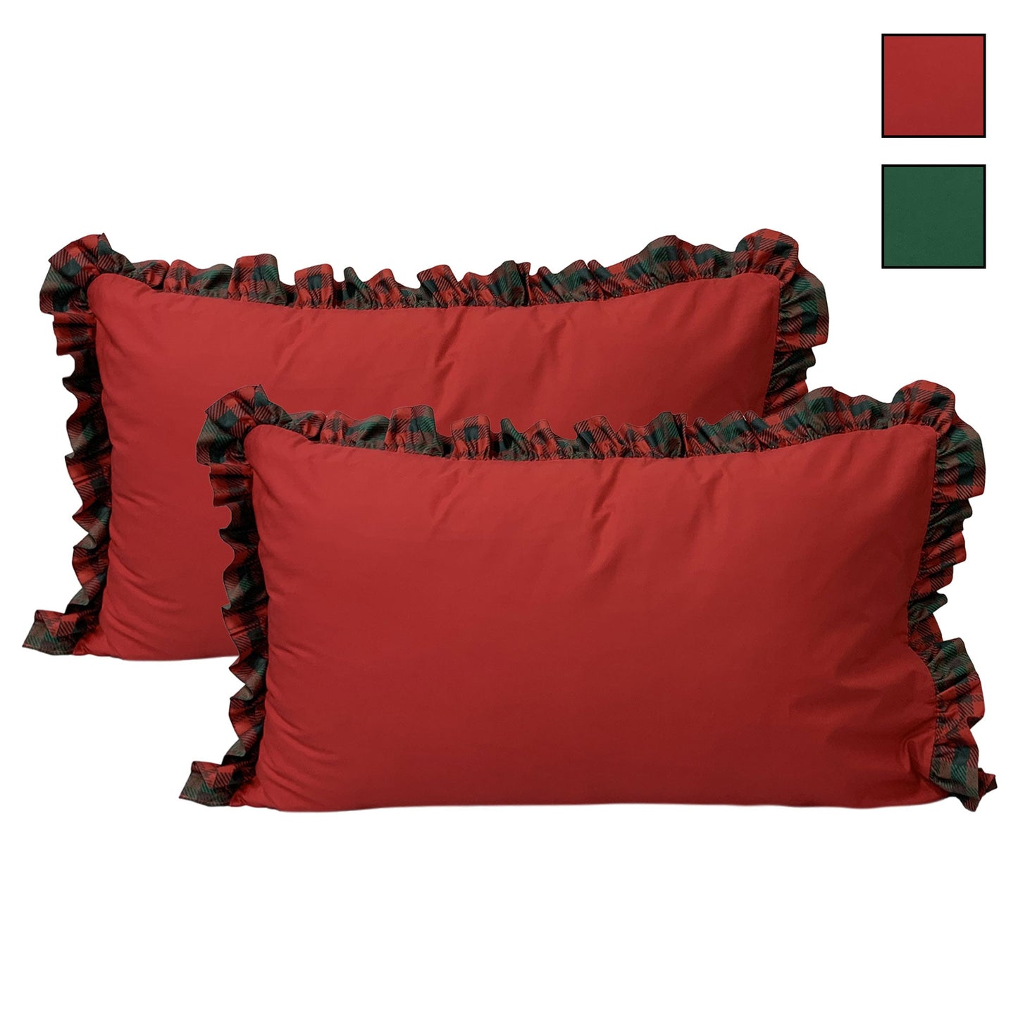 Coppia Federe natalizie Cortina in Tartan Maestri Cotonieri 2pz Natale 6502