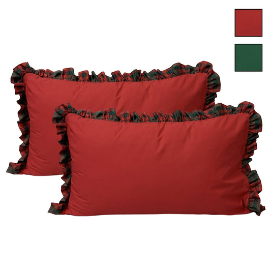 Coppia Federe natalizie Cortina in Tartan Maestri Cotonieri 2pz Natale 6502