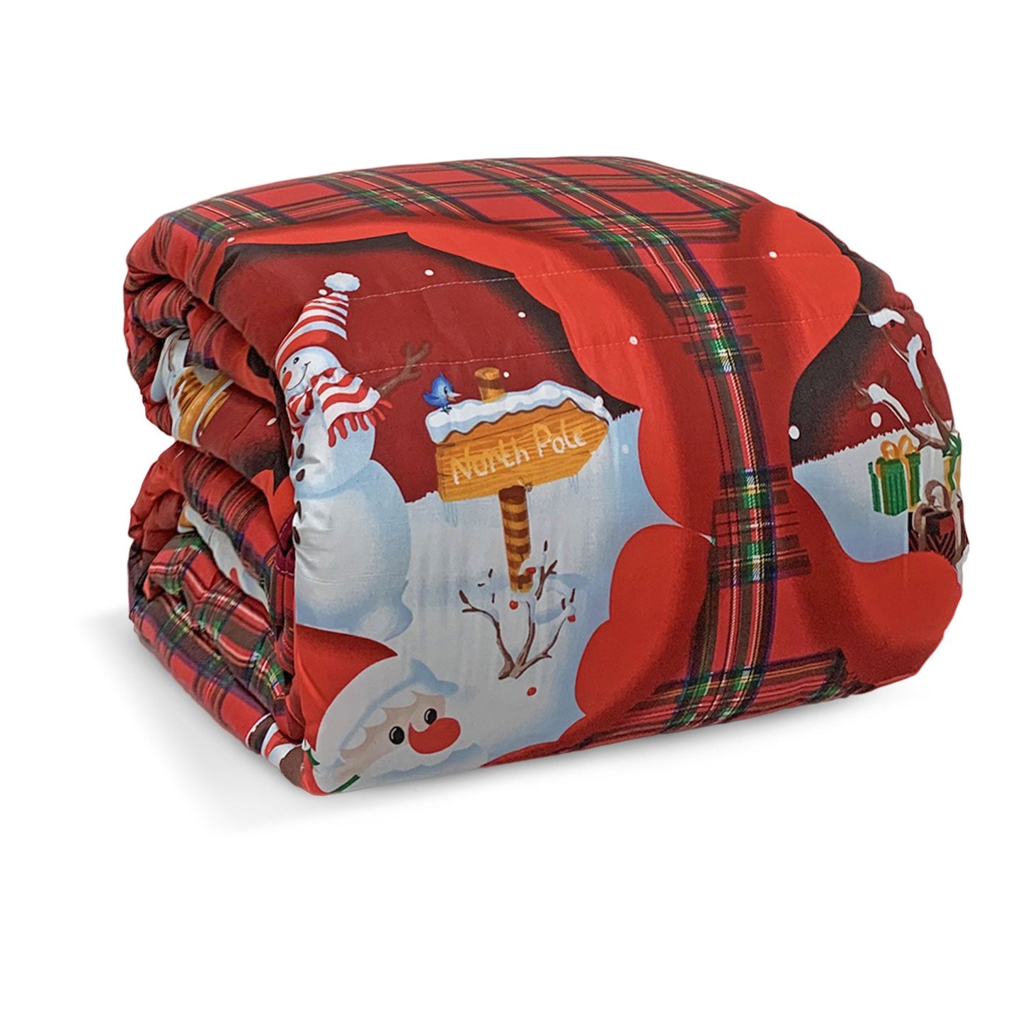 Trapunta natalizia piumone invernale letto matrimoniale tartan Babbo Natale 6508