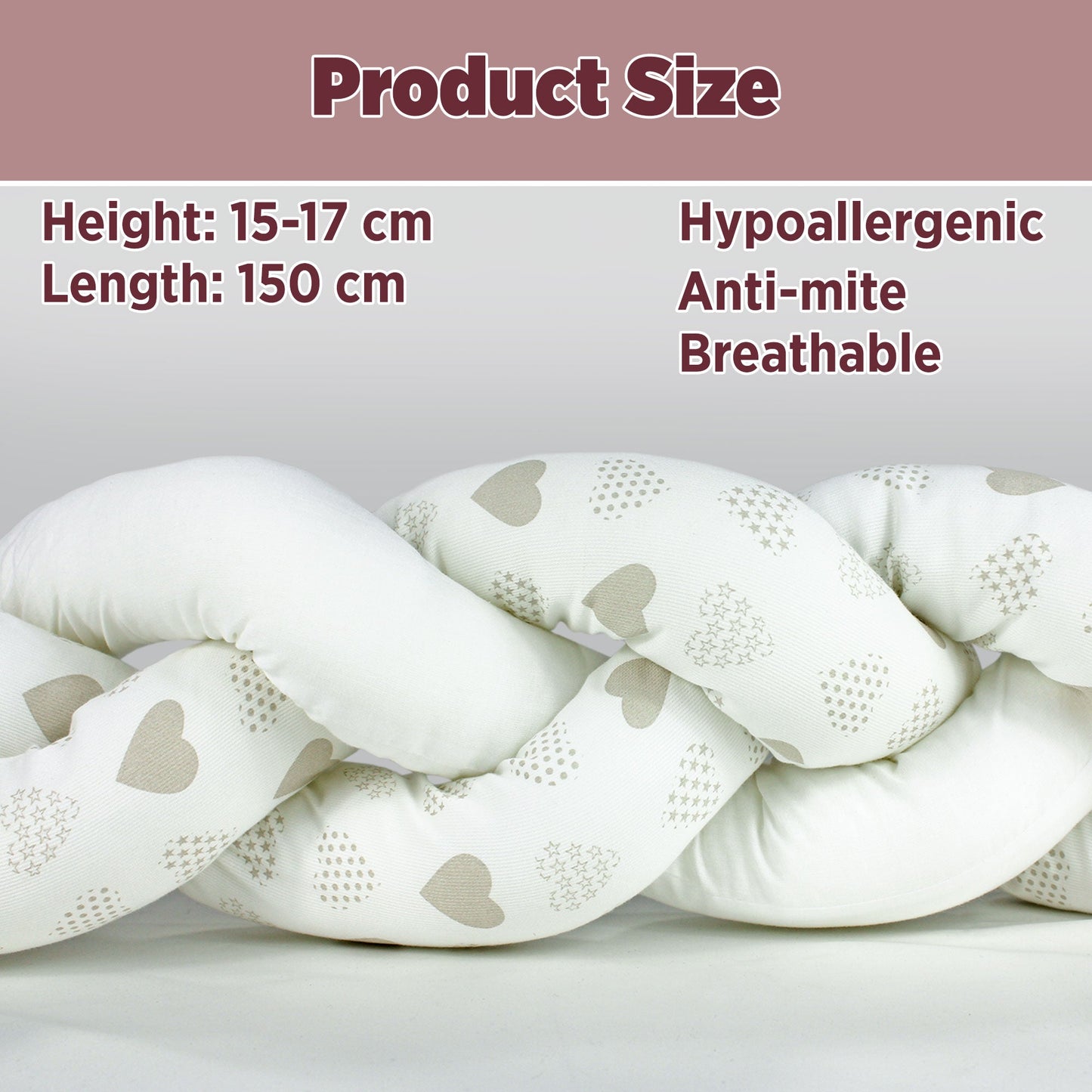 Paraurti per culla lettino intrecciato neonato treccia traspirante Cotone 6533