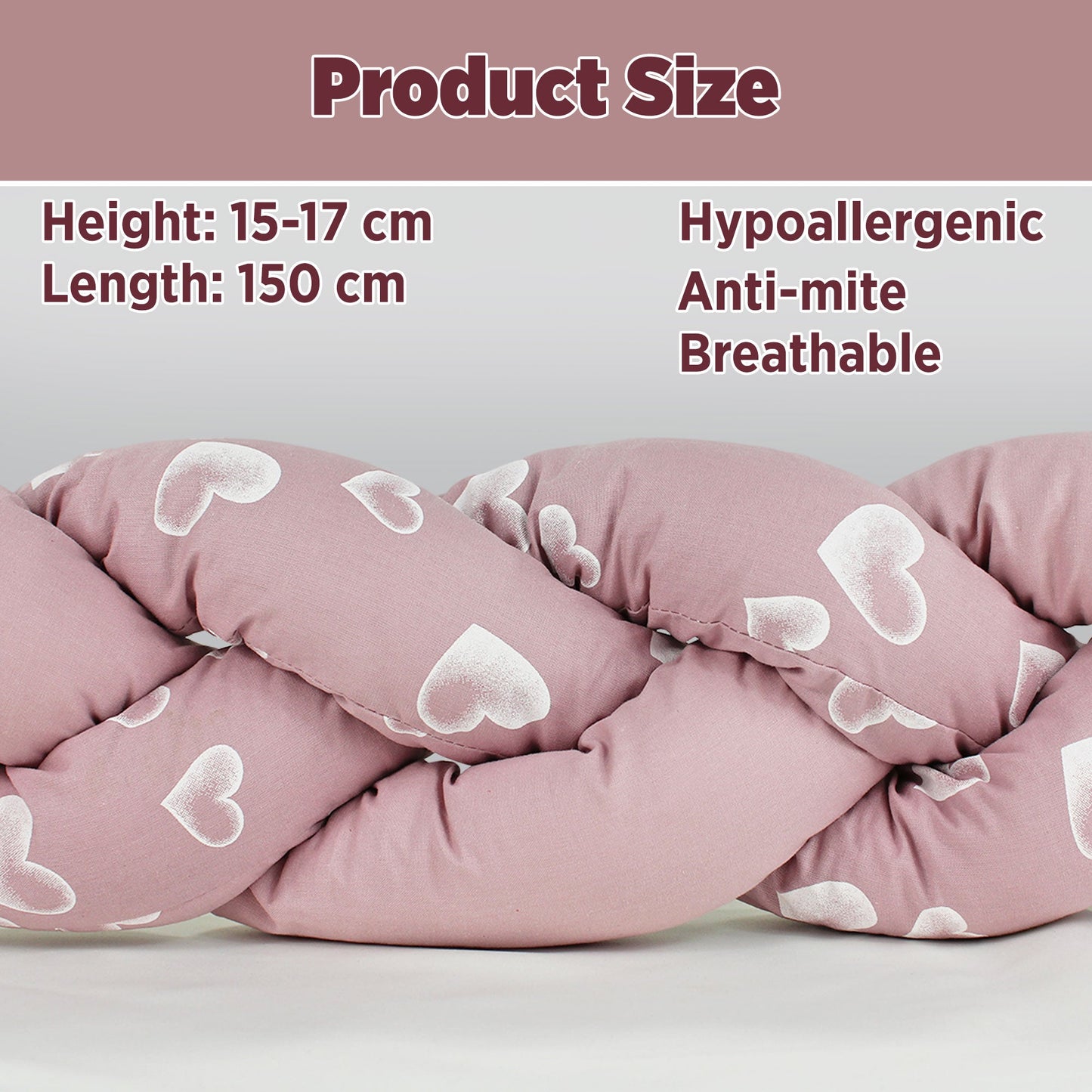 Paraurti per culla lettino intrecciato neonato treccia traspirante Cotone 6533