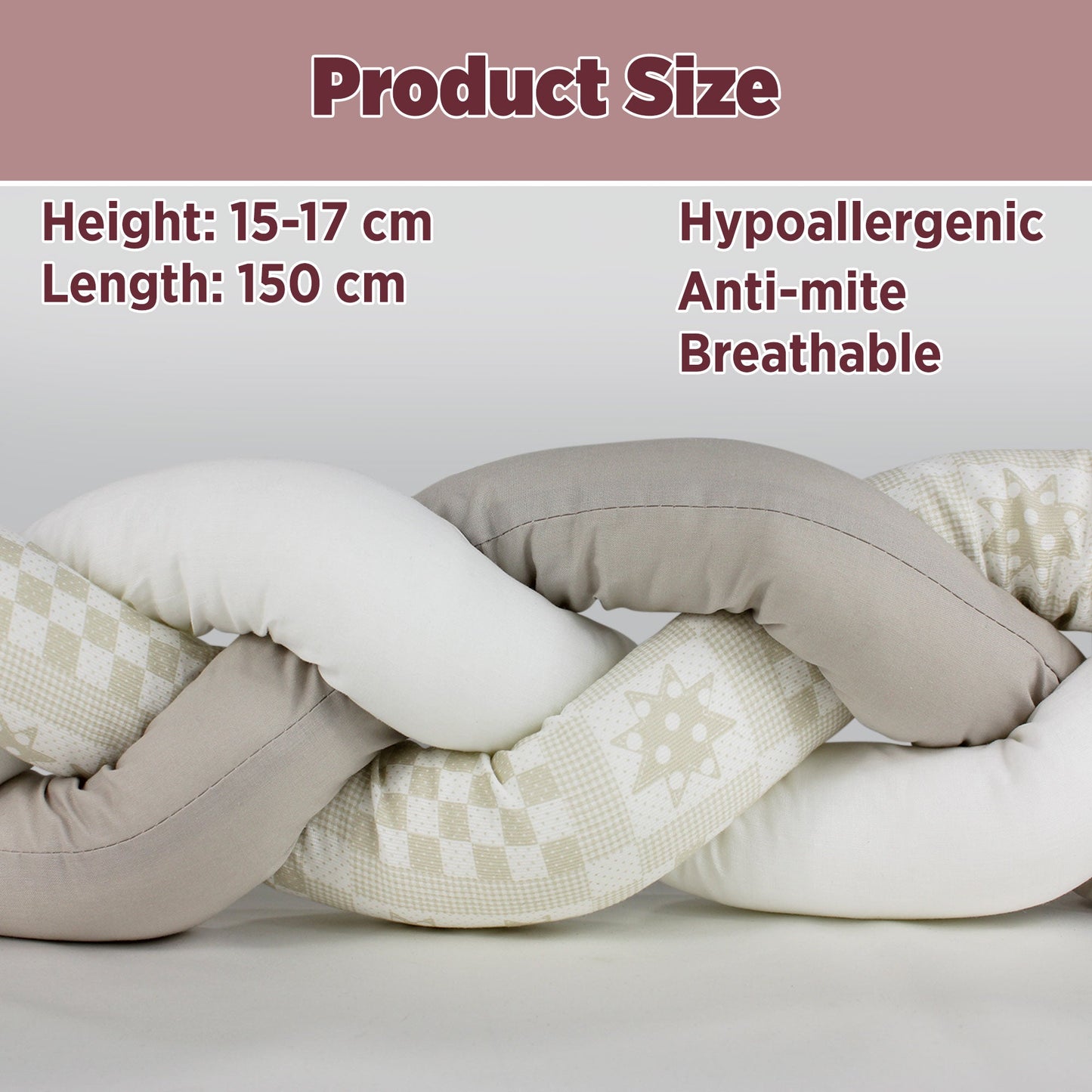 Paraurti per culla lettino intrecciato neonato treccia traspirante Cotone 6533