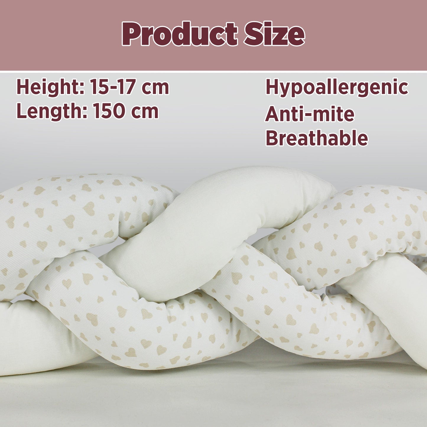 Paraurti per culla lettino intrecciato neonato treccia traspirante Cotone 6533