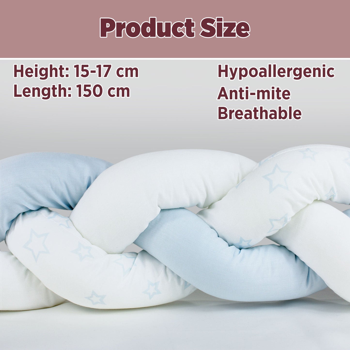 Paraurti per culla lettino intrecciato neonato treccia traspirante Cotone 6533