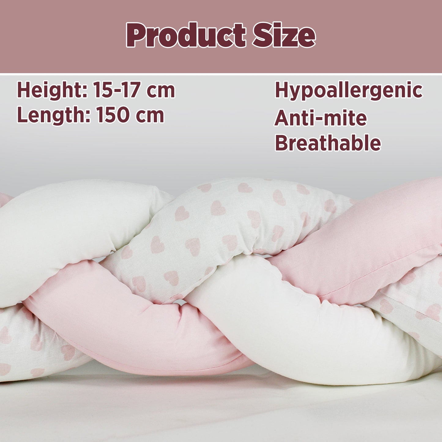 Paraurti per culla lettino intrecciato neonato treccia traspirante Cotone 6533