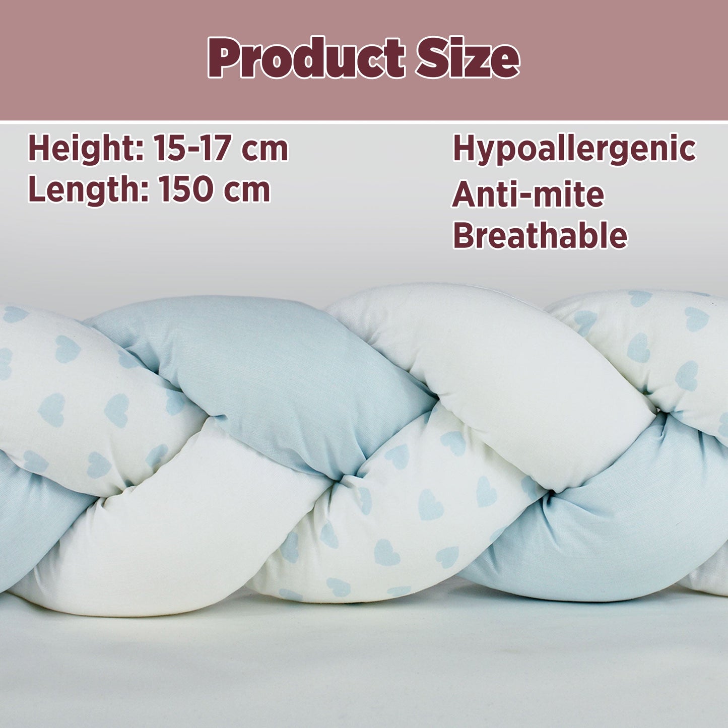 Paraurti per culla lettino intrecciato neonato treccia traspirante Cotone 6533