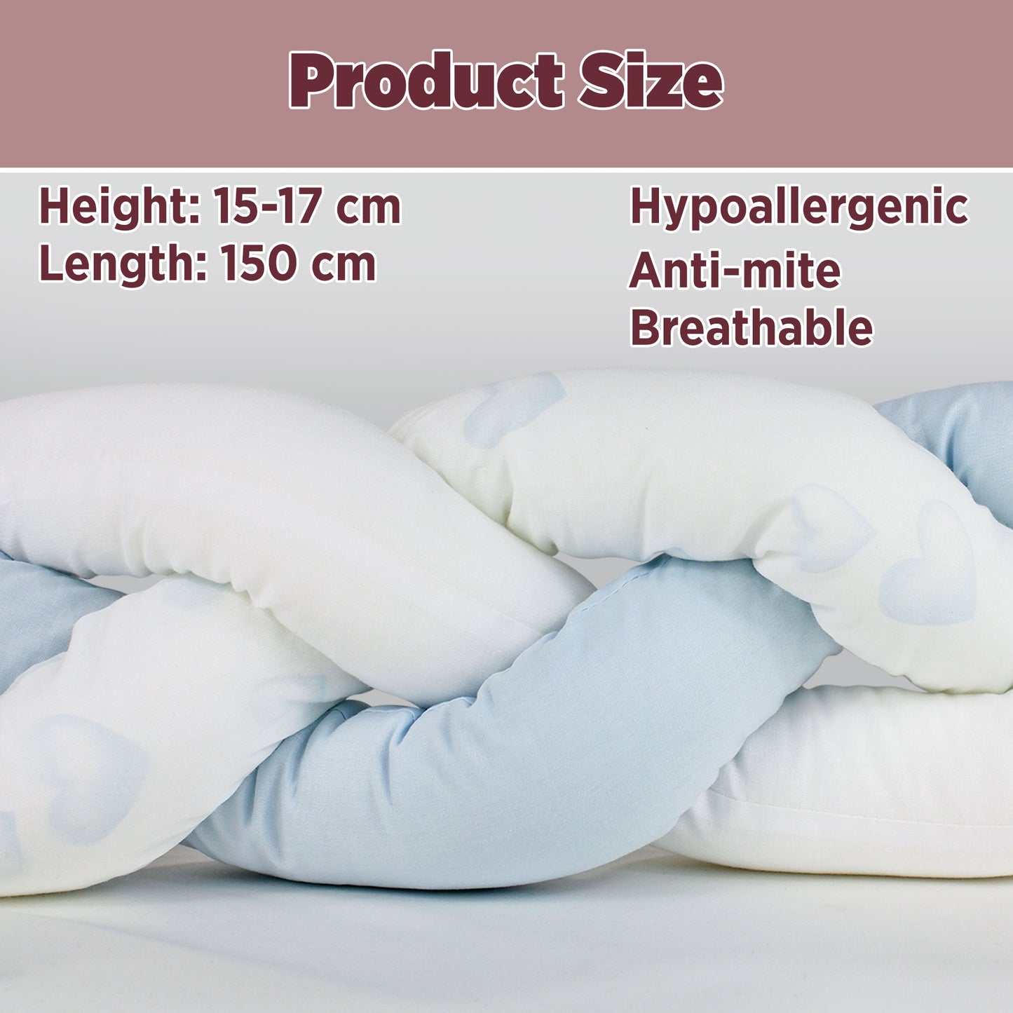 Paraurti per culla lettino intrecciato neonato treccia traspirante Cotone 6533