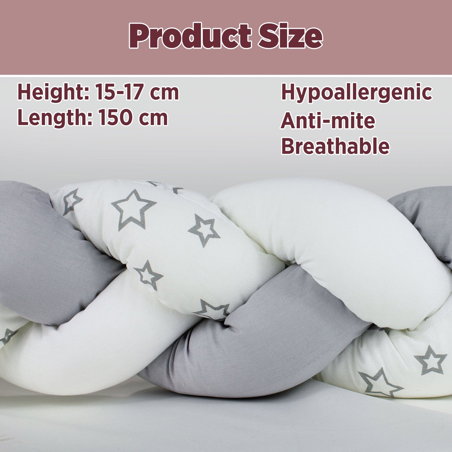 Paraurti per culla lettino intrecciato neonato treccia traspirante Cotone 6533