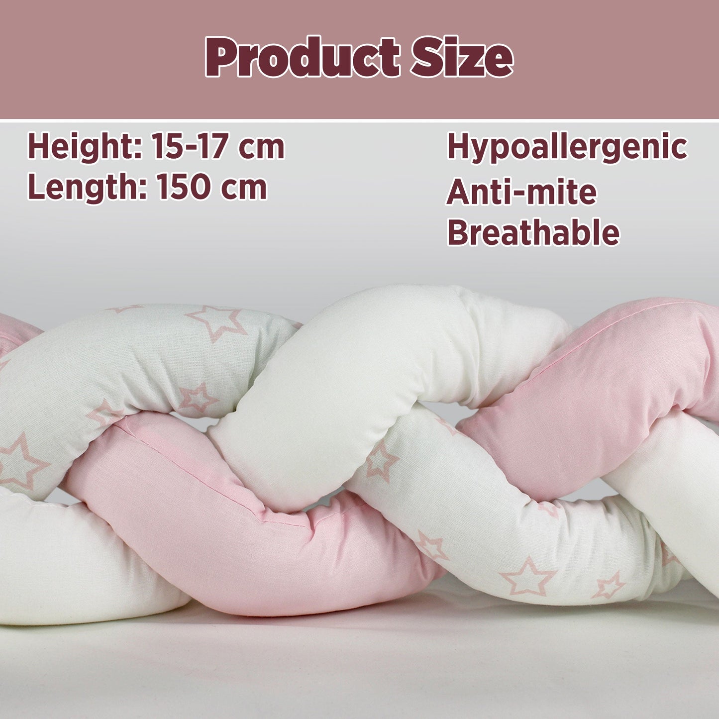 Paraurti per culla lettino intrecciato neonato treccia traspirante Cotone 6533