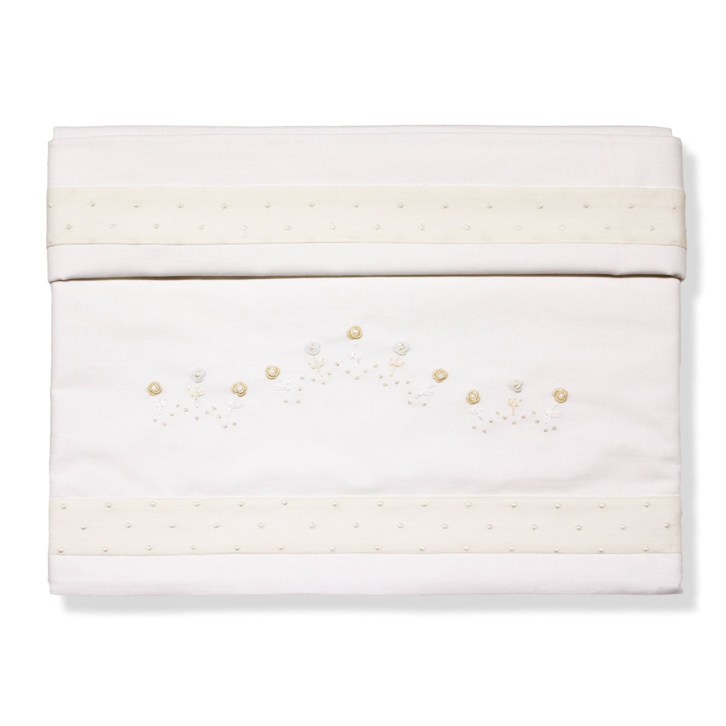 Coordinato Culla Carrozzina Ricamato a mano Elite set cotone 3 pezzi 6536