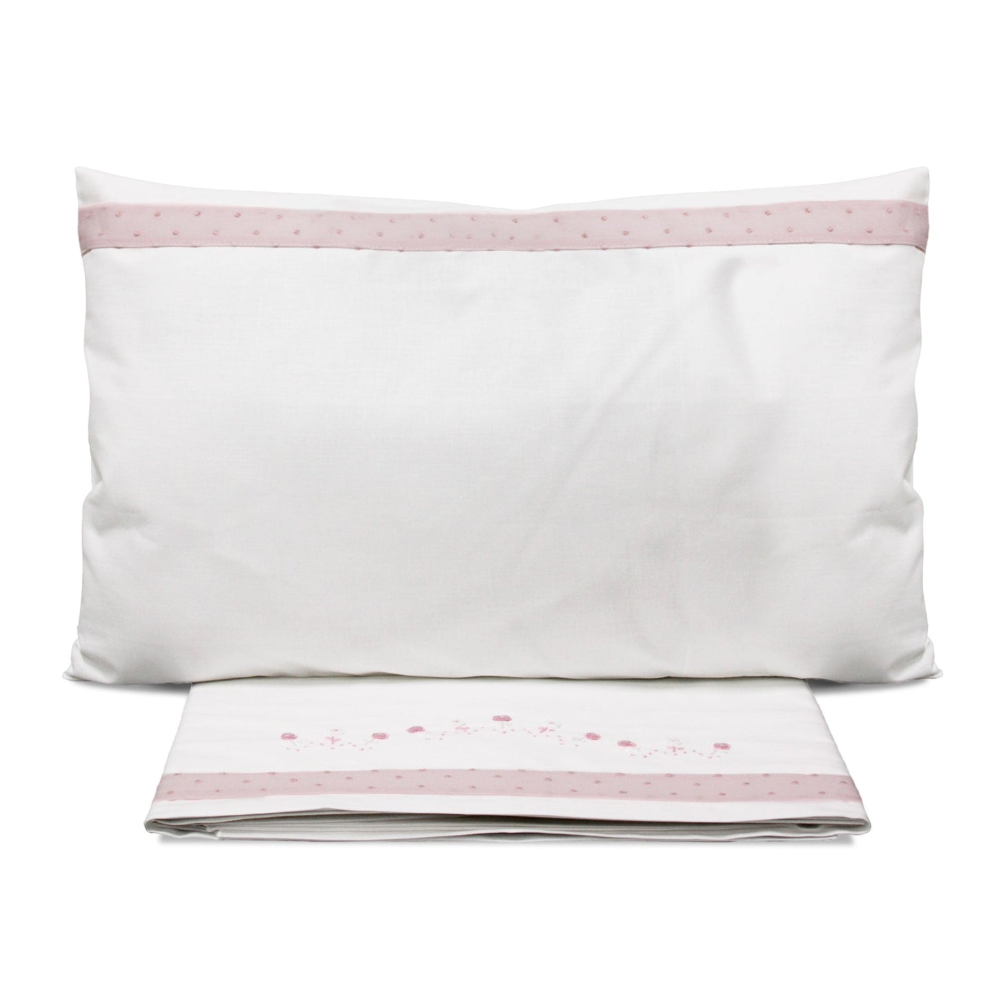 Coordinato Culla Carrozzina Ricamato a mano Elite set cotone 3 pezzi 6536