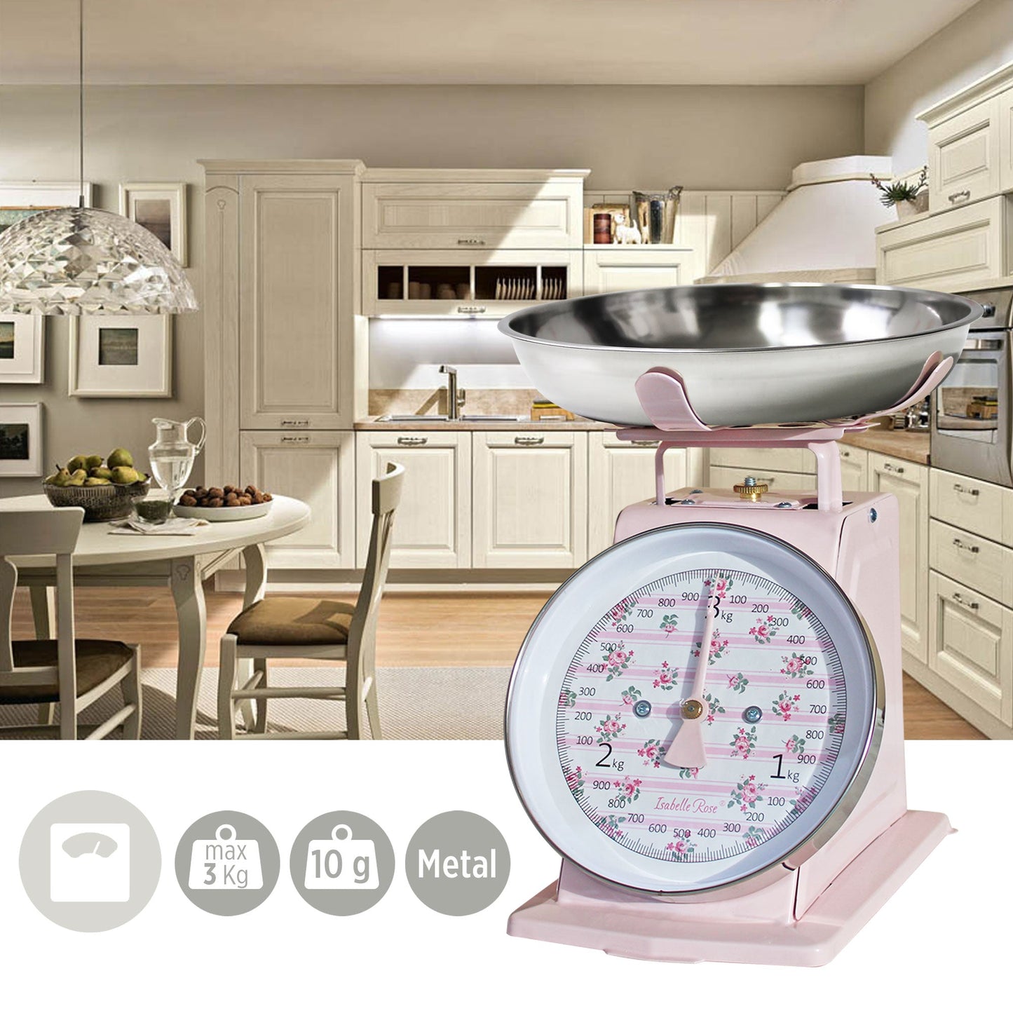 Bilancia da cucina Isabelle Rose stile Retrò Shabby Chic Bella stripes 6547