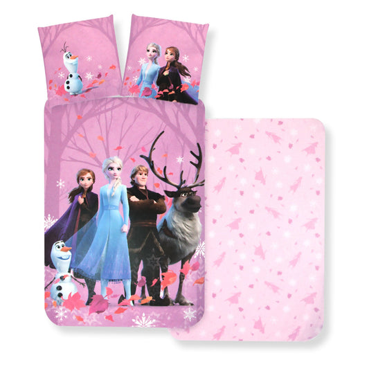 Set copripiumino Disney Frozen per letto singolo doubleface in cotone 6552