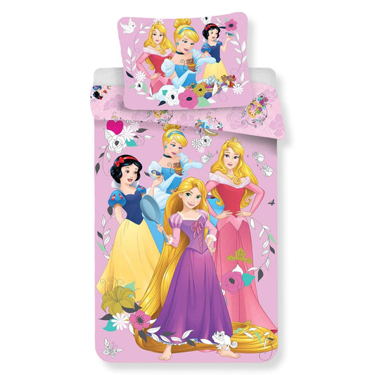 Set Copripiumino e federa Disney Principesse per letto singolo in cotone 6554